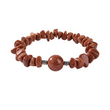 Natural Chip Gemstone Bracelet 10mm Optional Focal Round Bead Handmade Boho Stackable Healing Crystal Bracelet for Women #SB3159