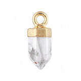 Mini Hexagonal Point Crystal Pendant Natural Stone Bullet Shape Charm for DIY Jewelry Making Necklace Earrings Supplies