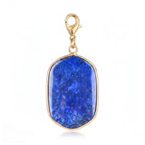 Oval Gemstone Pendants with Gold Lobster Claw  Rectangle Crystal Tag Charms for DIY Making Jewelry #SP2059