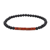 Matte Black Onyx 4mm Round Bead Bracelet Heishi Spacer Stone Bead Unisex Elastic Stackable Healing Crystal Wrist Jewelry #SB3156
