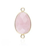 Faceted Teardrop Gemstone Connectors Charms with Double Loops for DIY Jewelry #SP2049