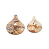 23MM/28MM Natural Twisted Teardrop Gemstone Pendant Handmade Craved Healing Crystal Donut Charm for DIY Jewelry Making