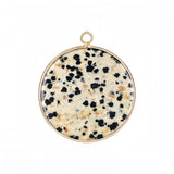 Handcrafted 30mm Natural Gemstone Pendant Necklace | Gold Bezel Healing Crystal Jewelry #SP2060