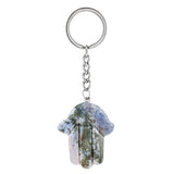 Crystal Hamsa Hand Keychain  Spiritual Protection Bag Pendant Charms Ornament KC0671
