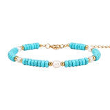 Handmade Flat Disc Natural Gemstone Bracelet 6mm Heishi Beads With Freshwater Pearls Silver Clasp Chain Adjustable Women #SB3137