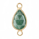 Faceted Teardrop Stone Connectors Charms with Double Loops DIY Jewelry Making #SP2045