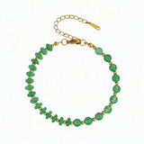 6MM Heishi Disc Spacer Round Bead Gemstone Bracelet Gold Chain Adjustable #SB3145
