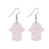 Hamsa Hand Natural Crystal Dangle Earrings Lucky Evil Eye Drop Earrings Spiritual Healing Jewelry For Women Daily Wear PE0671