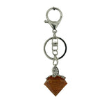 Orgone Crystal Faceted Cone Keychain, Sacred Tree of Life Charm, Genuine Stone Chip Resin Amulet Keyring Accessory for Men & Women