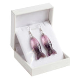 Hand Carved Gemstone Fish Earrings for Women Crystal Dangle Earrings with Hypoallergenic Hooks Healing Stone Jewelry Gift Box