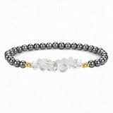 4mm Natural Gemstone Round Bead Stretch Bracelet With Clear Quartz Chip Crystal & Gold Spacers Unisex Healing Stackable Wristband Multi‑Stone Gift #SB3144