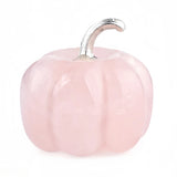 30MM Hand Carved Natural Stone Pumpkin Statue Rose Quartz Tiger Eye Crystal Pumpkin Halloween Harvest Decor