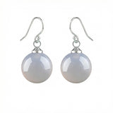 Women Gemstone Balls Drop Earring Healing Chakra Crystal 10MM Beads Dangle Earrings
