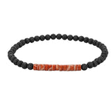 4mm Lava Rock Round Bead Bracelet Natural Stone Flat Disc Bead Stretch Bracelet Boho Crystal Jewelry for Women #SB3156
