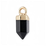 Mini Hexagonal Point Crystal Pendant Natural Stone Bullet Shape Charm for DIY Jewelry Making Necklace Earrings Supplies