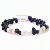 Wholesale Natural Gravel Stone Freshwater Pearl Bracelet Multi Color Crystal Beaded Bracelet Jewelry Gift for Women #SB3136