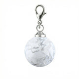 10MM Gemstone Round Ball Pendant Bag Charms for DIY Making Jewelry Silver Lobster Clasp Crystal Sphere Healing Chakra