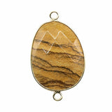 Faceted Irregular Teardrop Stone Connector Charms with Double Loops for Jewelry Making DIY Bracelet Necklace #SP2054