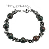 10MM Natural Gemstone & Hematite Adjustable Bracelet with Extension Chain - Unisex Healing Crystal Jewelry Gift for Men Women #SB3153
