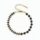 6MM Heishi Disc Spacer Round Bead Lava Stone Essential Oil Diffuser Gemstone Bracelet Gold Chain Adjustable #SB3145