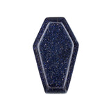 Polished Crystal Coffin Stone Carving 30mm Natural Quartz Obsidian Tiger Eye Coffin Ornament for Halloween Party Home Decoration