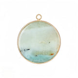 Handcrafted 30mm Natural Gemstone Pendant Necklace | Gold Bezel Healing Crystal Jewelry #SP2060