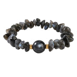 Handmade Natural Irregular Chip Stone Bracelet Elastic 10MM Round Gemstone Bead for Women #SB3160