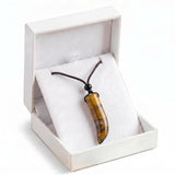 Rose Quartz Ox-Horn Stone Pendant Necklace Adjustable Rope In Gift Box Healing Stone Choker for Men Women #SN2017