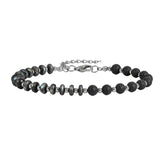 6MM Heishi Disc Spacer Round Bead Lava Stone Essential Oil Diffuser Gemstone Bracelet Silv er Chain Adjustable #SB3145