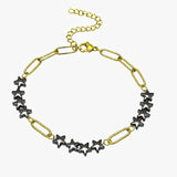 Natural Stone Star Bead Bracelet Stainless Steel Paperclip Link Chain Adjustable Layering Wrist Bracelets for Female #SB3162