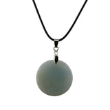 Natural Crystal Flat Round Disc Necklace, Genuine Gemstone Circle Coin Pendant, Minimalist Boho Healing Chakra Amulet with 18" Black Cord for Men & Women
