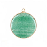 Handcrafted 30mm Natural Gemstone Pendant Necklace | Gold Bezel Healing Crystal Jewelry #SP2060