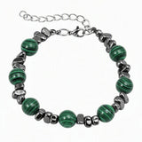 10MM Natural Gemstone & Hematite Adjustable Bracelet with Extension Chain - Unisex Healing Crystal Jewelry Gift for Men Women #SB3153