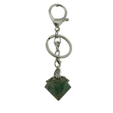 Orgone Crystal Faceted Cone Keychain, Sacred Tree of Life Charm, Genuine Stone Chip Resin Amulet Keyring Accessory for Men & Women