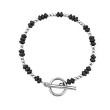 4MM Natural Stone Heishi Disc Bracelet Silver OT Toggle Clasp Dainty Stackable Boho Crystal Beaded Bracelets Women Jewelry #SB3147S