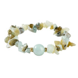 Handmade Natural Irregular Chip Stone Bracelet Elastic 12MM Round Gemstone Bead for Women #SB3160