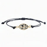 Natural Marquise Faceted Crystal Bracelet Adjustable Black Wax Rope Braided Healing Gemstone Unisex Handmade Jewelry #SB3128