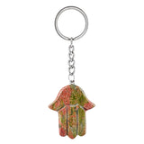 Crystal Hamsa Hand Keychain  Spiritual Protection Bag Pendant Charms Ornament KC0671