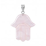 Natural Gemstone Hamsa Hand Pendant  for Making Jewelry Healing Crystal Fatima Charms Protective Amulet Jewelry