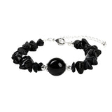 Natural Chip Gemstone Bracelet 10mm Round Focal Bead  Adjustable Chain Healing Crystal Boho Stackable Bracelets for Women #SB3158