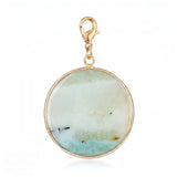 30mm Round Gemstone Pendant  Tag Charm for DIY Necklaces, Earrings & Bracelets #SP2060