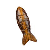 Handmade Craved Sculpted Fish Gemstone Pendant for Making Jewelry 15x40mm Stone Charm