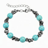 10MM Natural Gemstone & Hematite Adjustable Bracelet with Extension Chain - Unisex Healing Crystal Jewelry Gift for Men Women #SB3153
