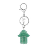 Spiritual Hamsa Hand Key Ring – Natural Stone Healing Amulet KC0671