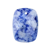 Faceted Natural Gemstone Rectangular Pendants - 15x20mm Healing Crystal Charms for DIY Jewelry
