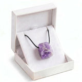 Trendy Geometric Trapezoid Crystal Choker Necklace Unisex Healing Chakra Gemstone Jewelry Adjustable Rope Comes in Gift Box