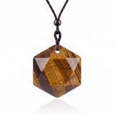 Hot Sale Mixed Gemstones Star Hexagon Shape Necklaces Quartz Agate Lapis Lazuli Chokers with Adjustable Cord