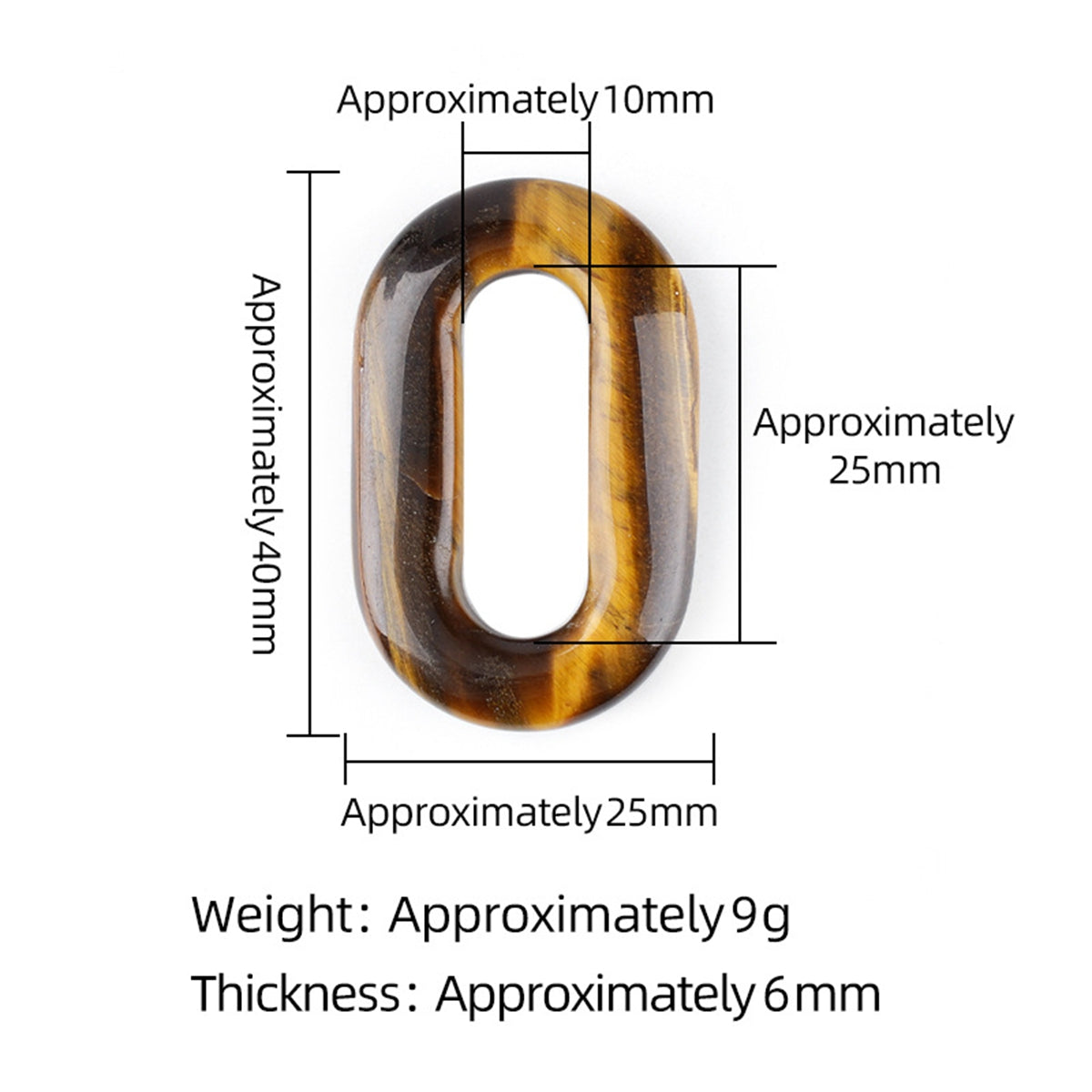Hollow O-Shape Gemstone Pendant 25×40mm for Making Jewelry