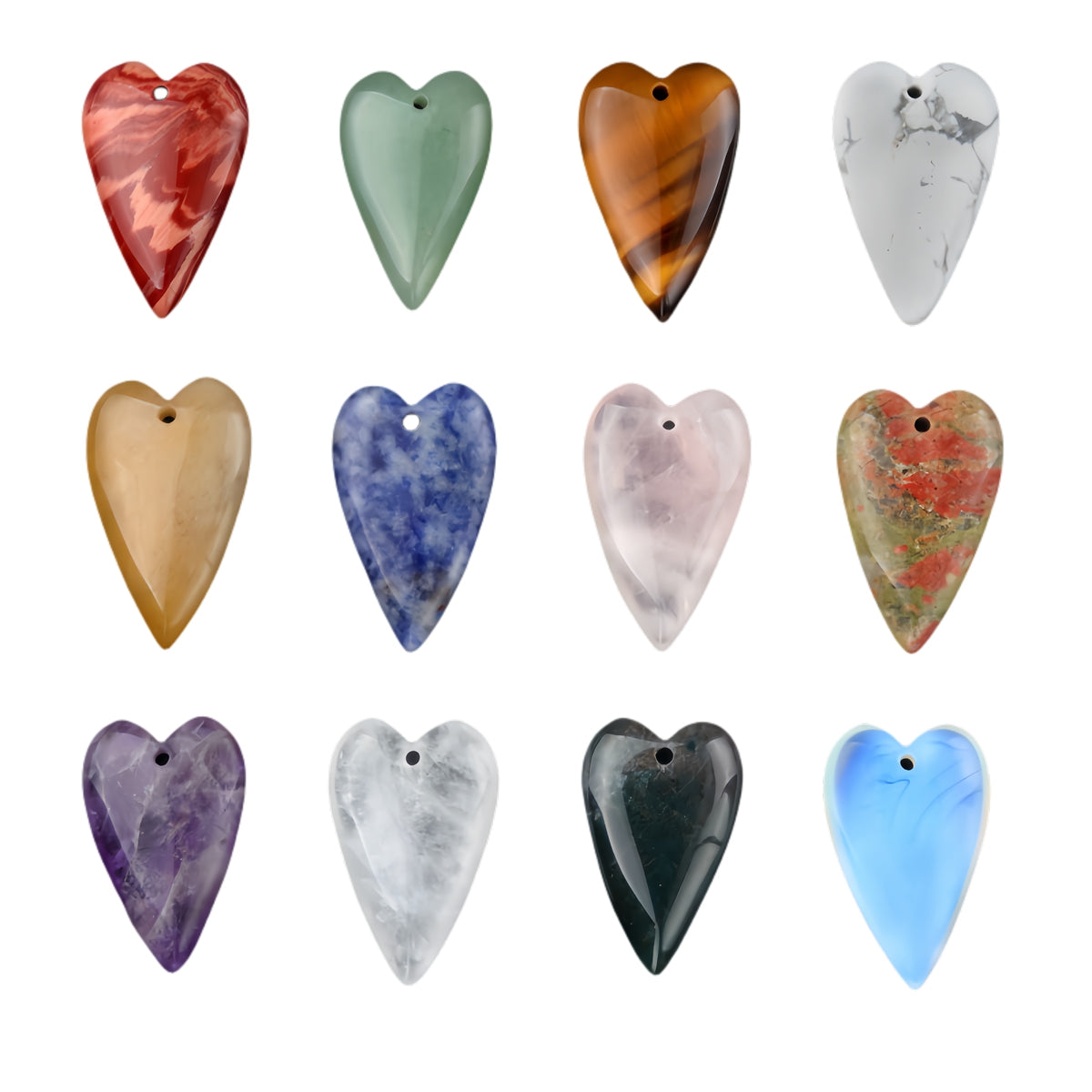 Heart Pendant for DIY Making Jewelry Necklace Healing Chakra Crystal Teardrop 25x40mm Charms Valentine Mother