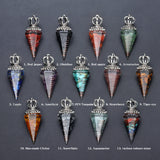 Silver Crown Resin Crystal Orgone Pendulum Pendant Dowsing Charm Chain